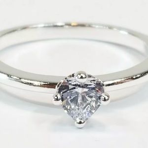 Pandora Heart Solitaire Ring with Clear CZ Size 7 8GD
